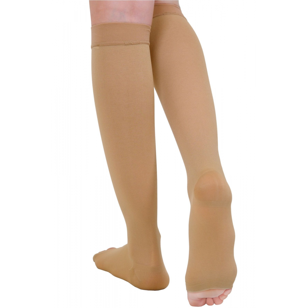 Diz Altı Burnu Açık Ccl2 Orta Basınçlı Ten Rengi Çorabı (ÇİFT BACAK) Elit Seri
