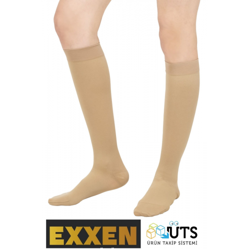 Diz Altı Burnu Kapalı Ccl2 Orta Basınçlı Ten Rengi Çorabı (ÇİFT BACAK) Elit Seri