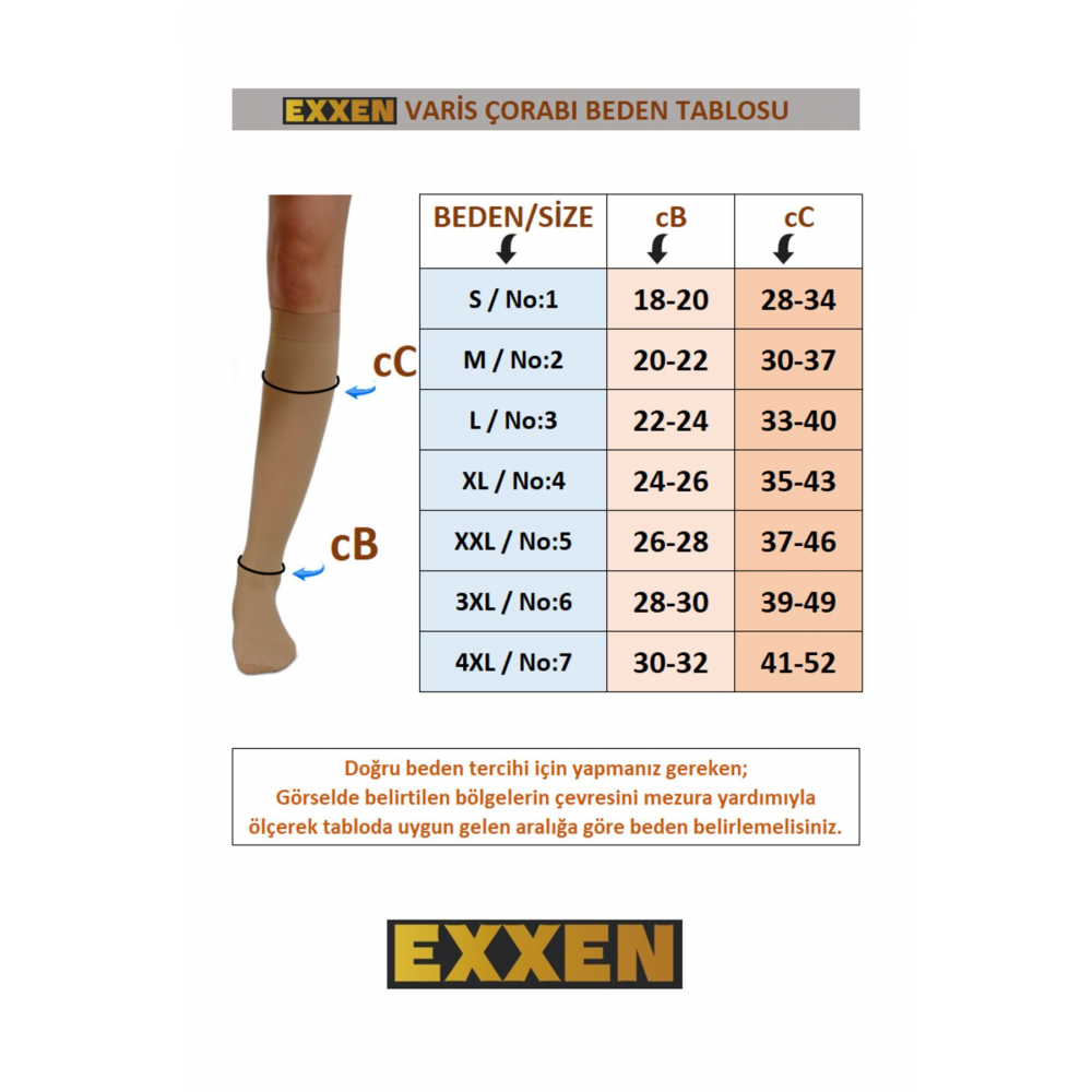 Diz Altı Burnu Kapalı Ccl2 Orta Basınçlı Ten Rengi Çorabı (ÇİFT BACAK) Elit Seri