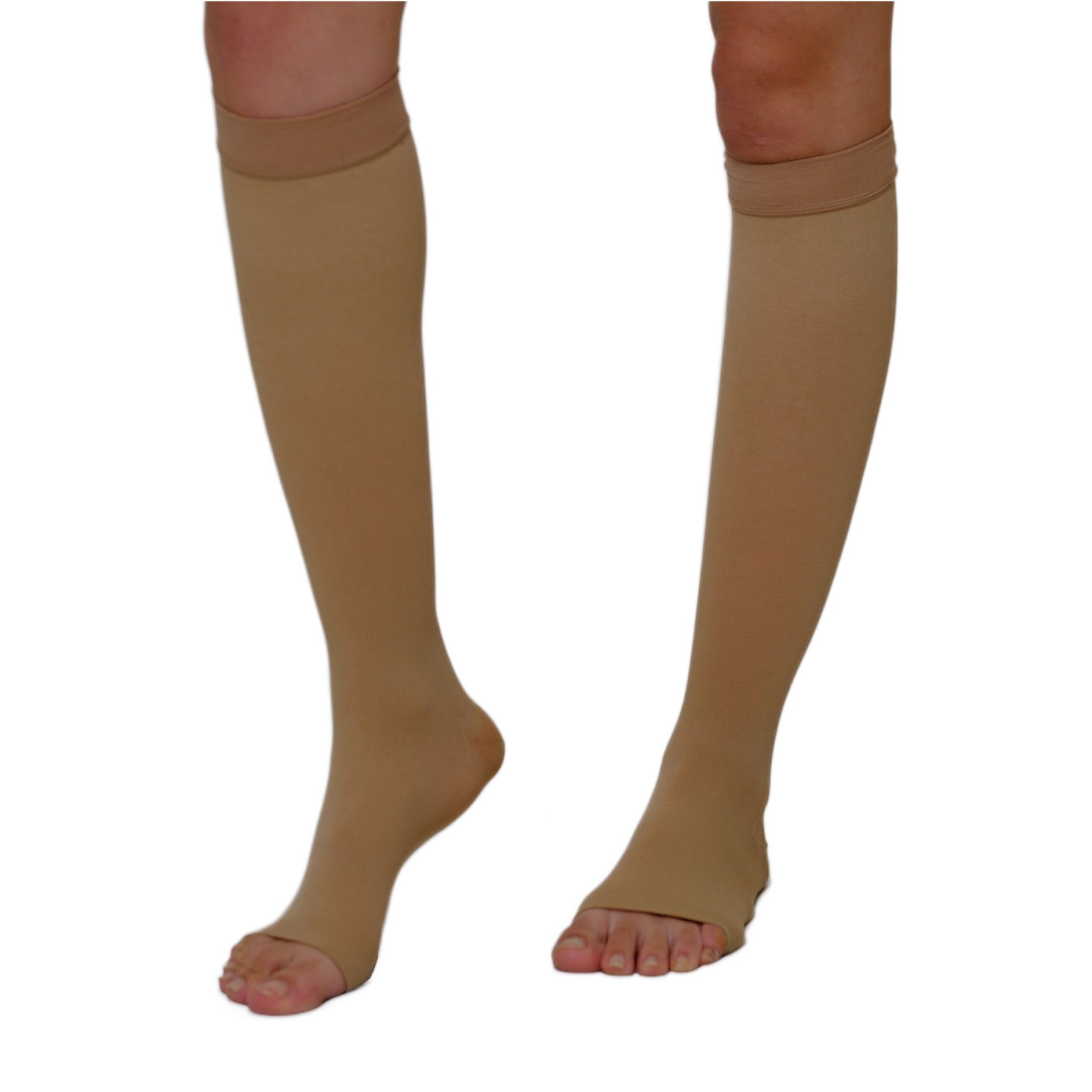 Diz Altı Çorabı Burnu Açık (TEN RENGİ) Orta Basınç Ccl2(ÇİFT BACAK)