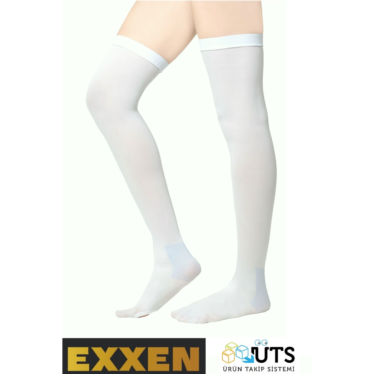 Elit Seri Dizüstü Ameliyat Sonrası Beyaz Renk Anti-emboli Çorabı (anti Embolizm)