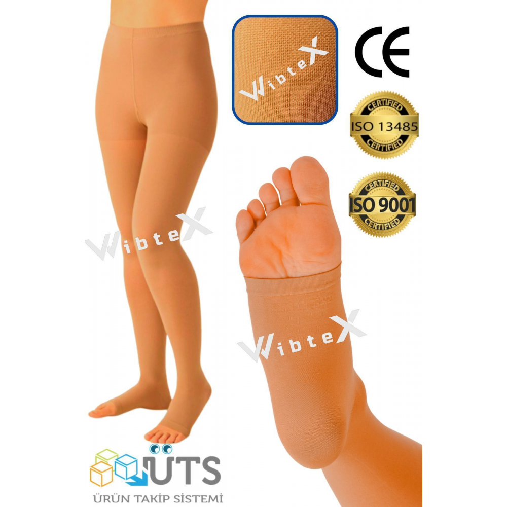 Külotlu Variss Çorabı Burnu Açık (TEN RENGİ) Orta Basınç Ccl2(ÇİFT BACAK)