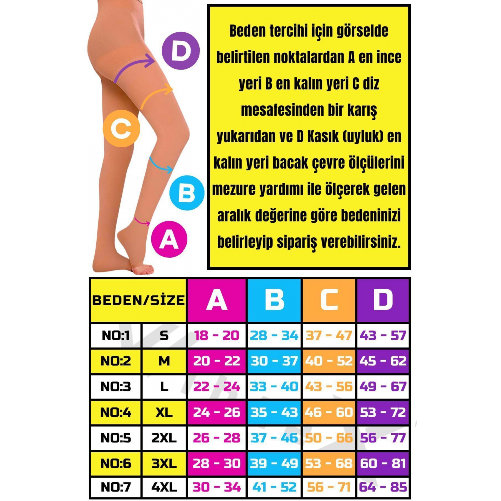 Külotlu Variss Çorabı Burnu Açık (TEN RENGİ) Orta Basınç Ccl2(ÇİFT BACAK)