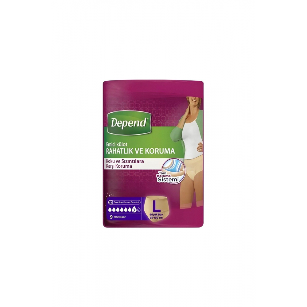 Emici Külot Büyük Boy Large 42-50 Beden 9 Adet (95-130 CM BEL ÖLÇÜSÜ)