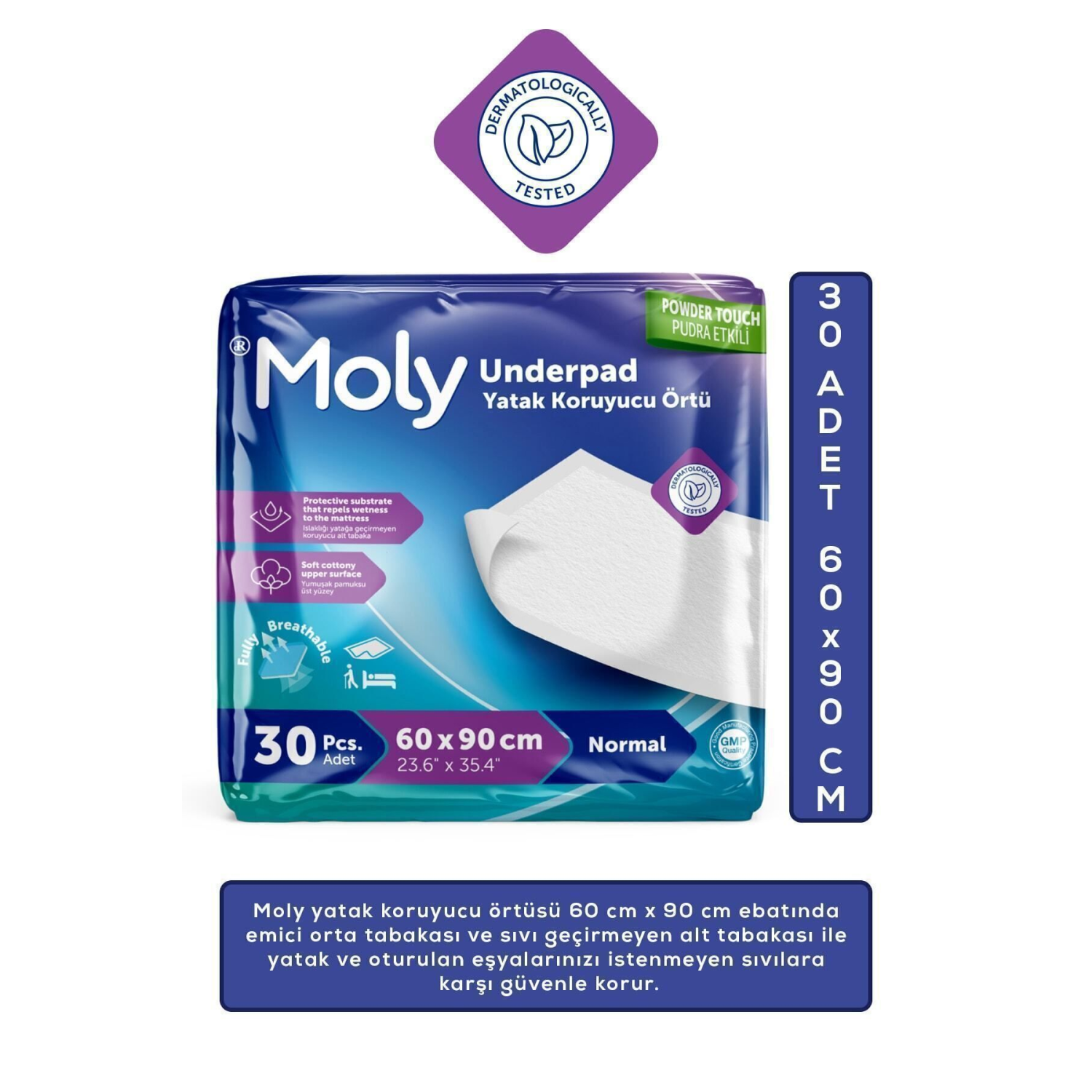 Yatak Koruyucu Örtü 60x90 Cm 30'lu