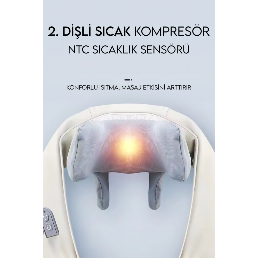 İnsan Eli Hissi Veren Şarjlı Masaj Aleti – Isıtmalı, Ovmalı, Boyun, Sırt Ve Bacak Masaj Cihazı