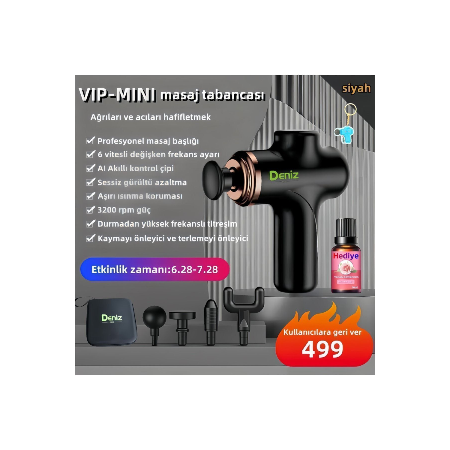 profesyonel spor masaj tabancası 4 başlığı,Tüm vücuda masaj yapın Çanta ve uçucu yağları gönderin