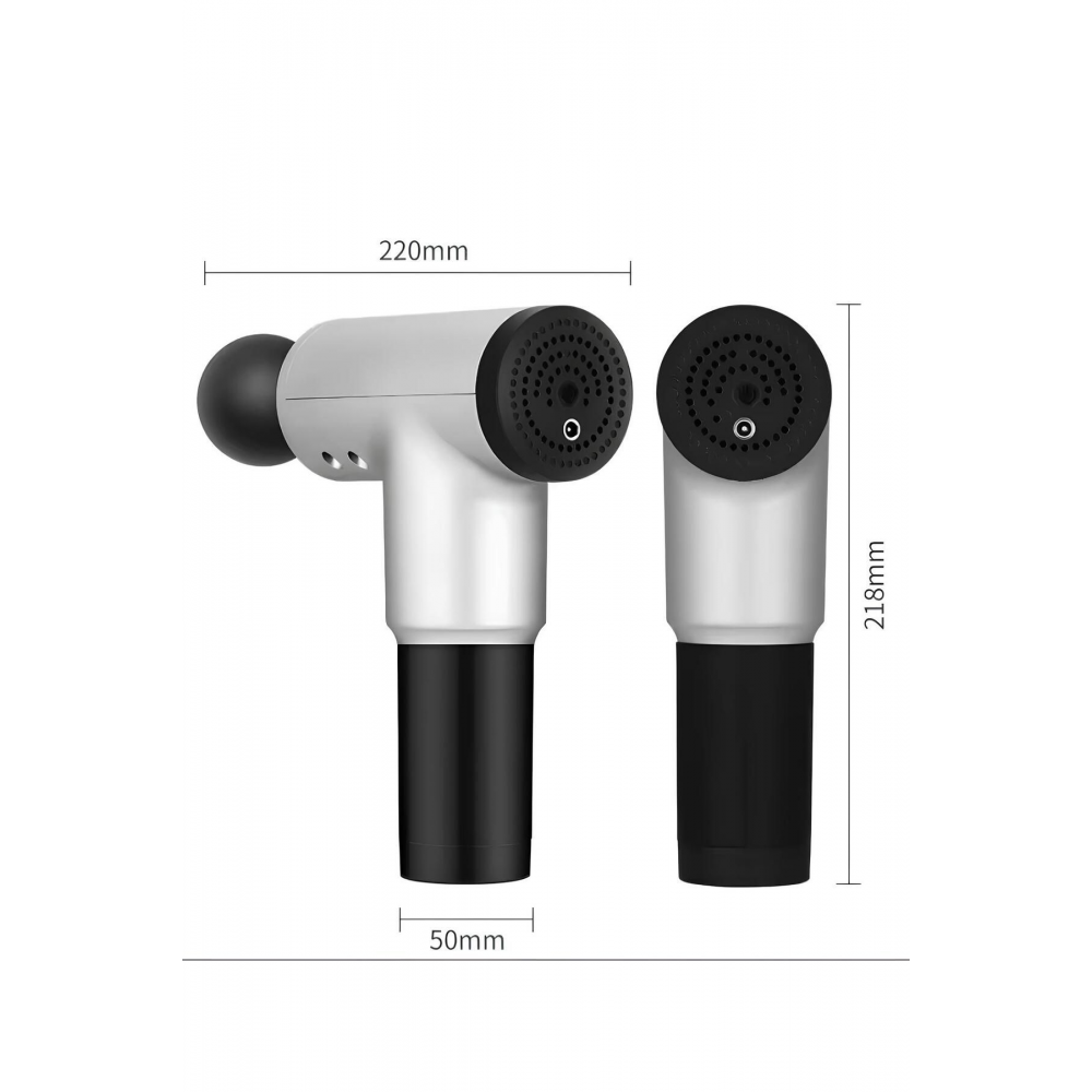 Şarjlı Masaj Tabancası 4 Başlıklı Sporcu Masaj Aleti 6 Kademeli Boyun Bel Sırt Bacak Ayak Masajı