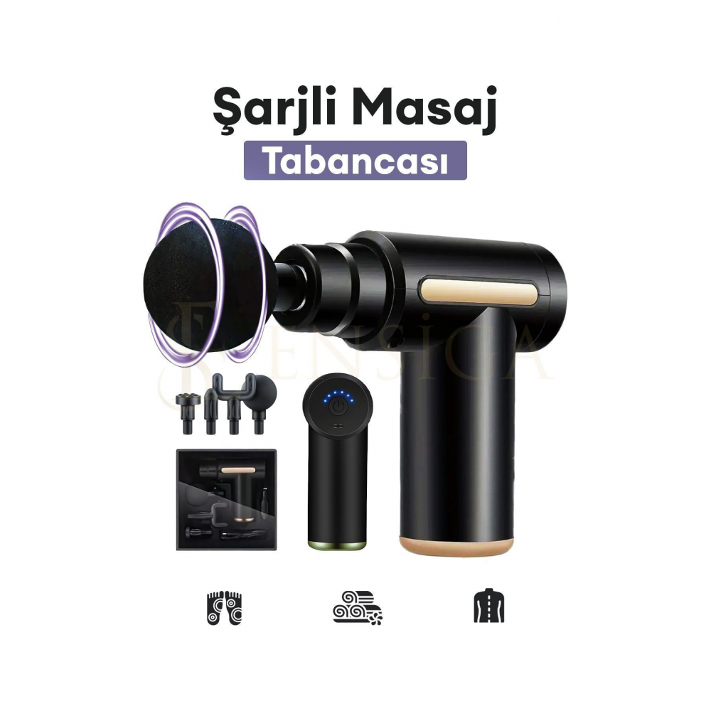 Yeni Nesil Şarjlı Masaj Tabancası Sporcu Masaj Aleti En Siga 4 Başlıklı