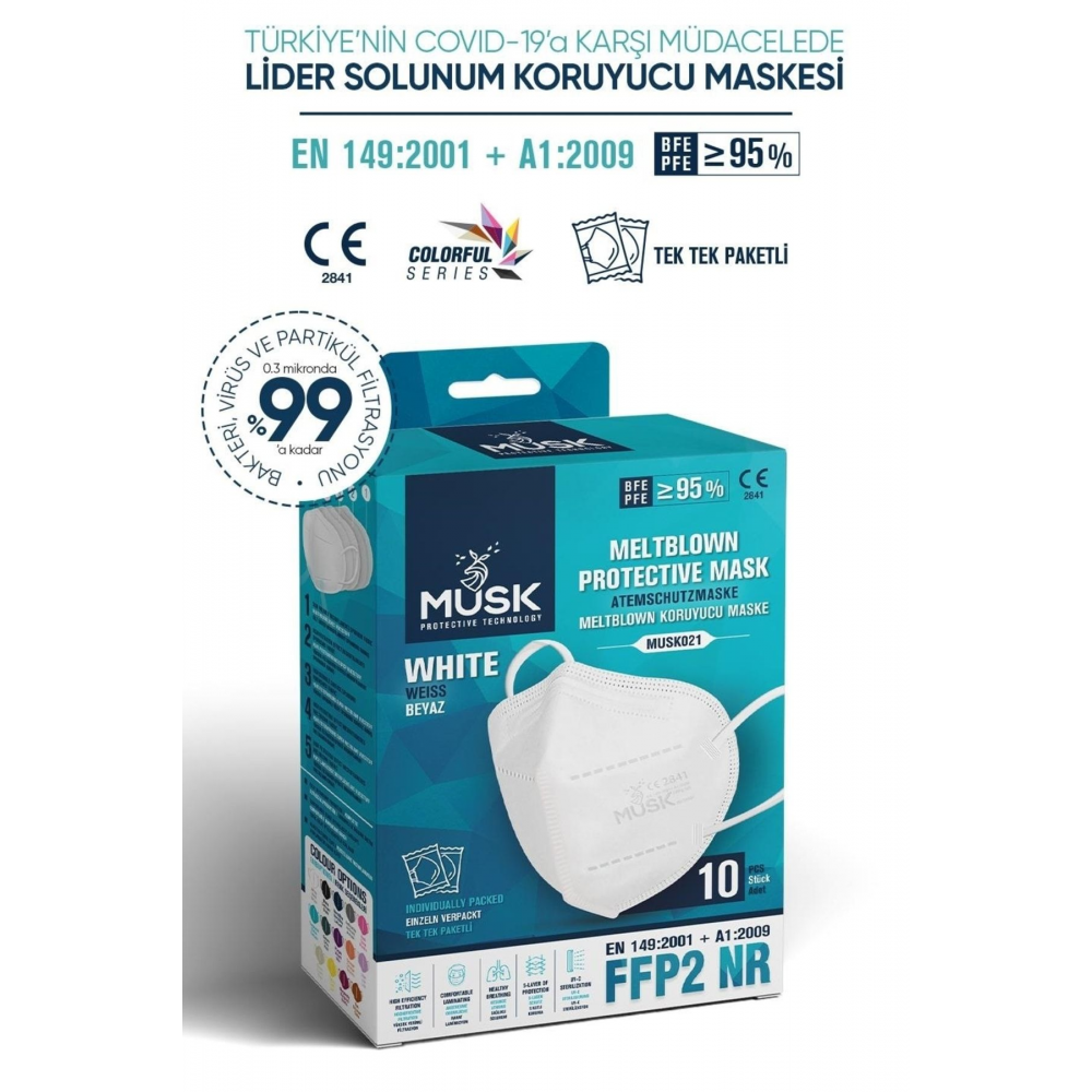 FFP2 Ce ve Iso Sertifikalı 10 Adet Maske