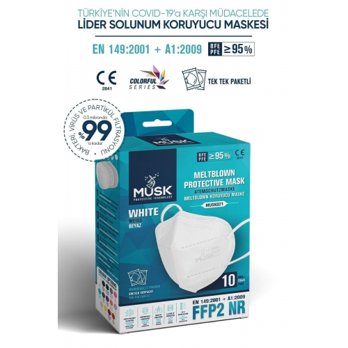FFP2 Ce ve Iso Sertifikalı 10 Adet Maske