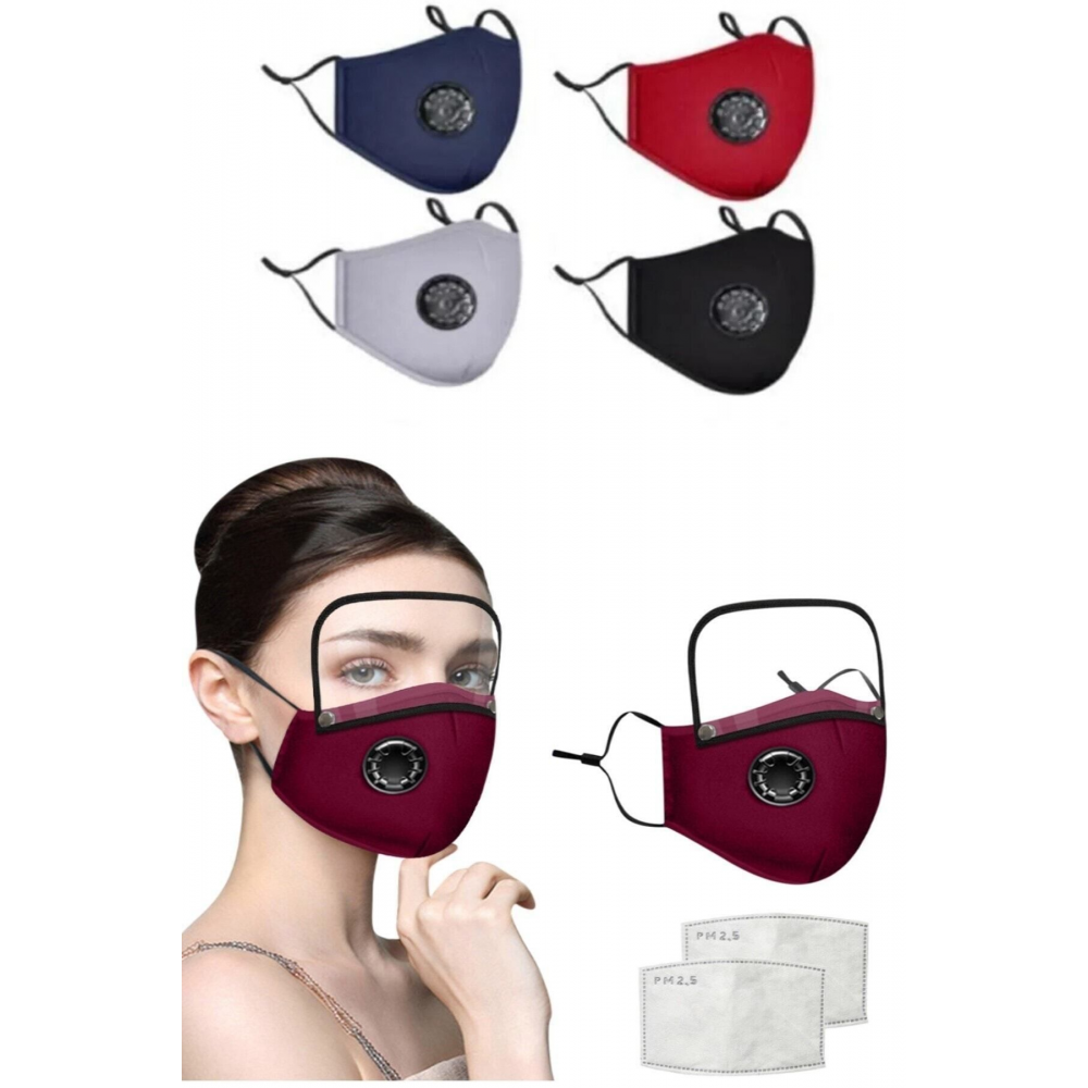 Siperlikli Ağız Hava Filtreli Camlı Koku Ve Soğan Göz Yakma Engelleyici Mutfak Maskesi