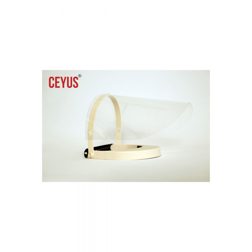 Yüz Koruyucu Siperlik, Medikal, Krem Renk, Açı Ayarlı Siper Anti Fog,