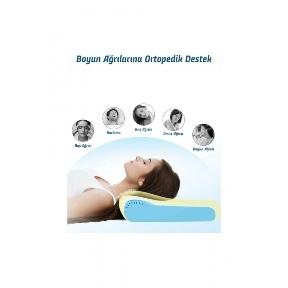 Medikal Ortopedik Visco Boyun Destekli Ergonomik Yastık 35*50*10