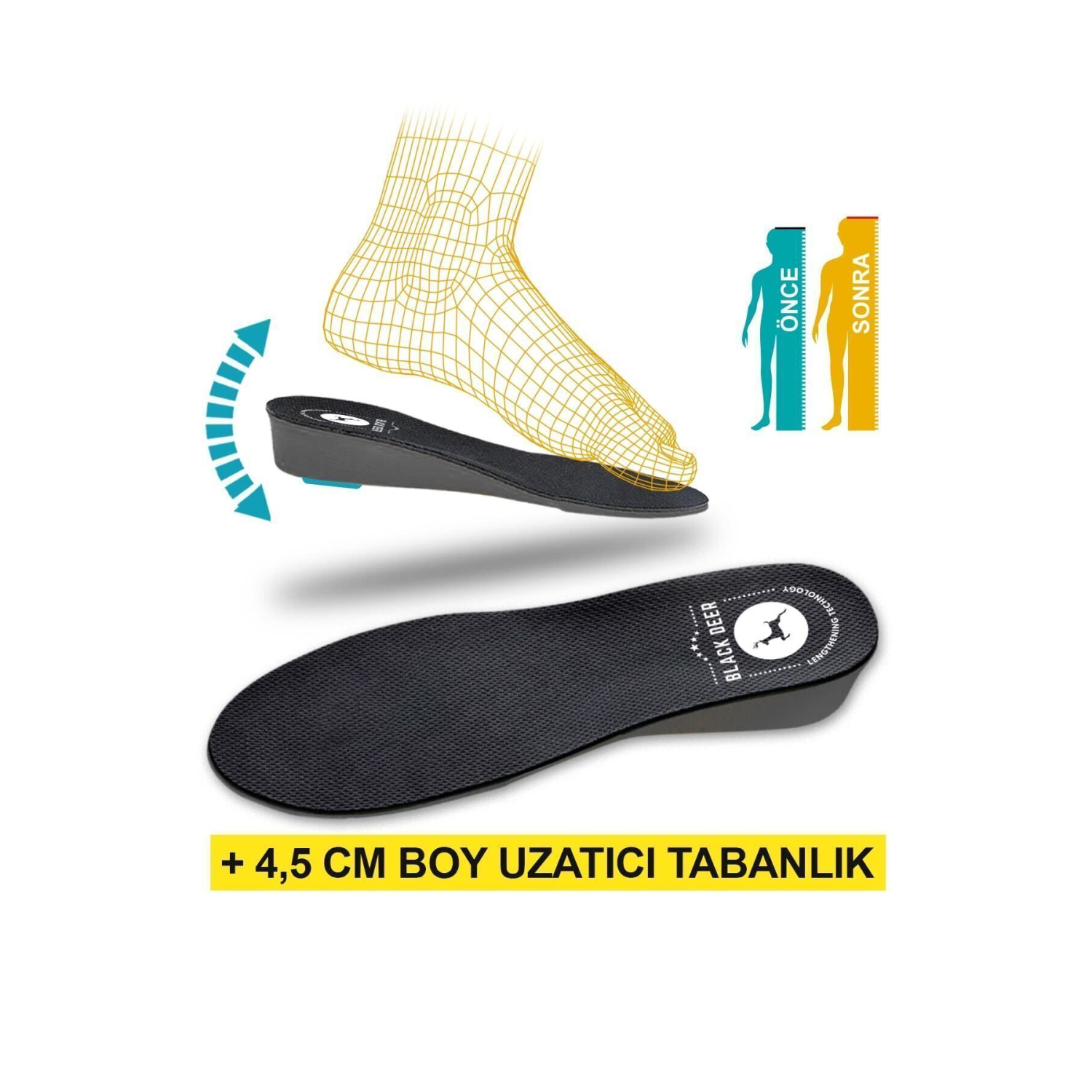 Extender 4,5 Cm Siyah Boy Uzatıcı Tabanlık