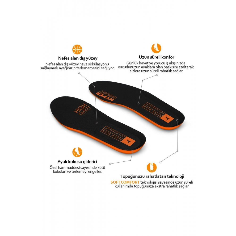 X30 Yumuşak Ortopedik Tabanlık,rahat Tabanlık,konfor Tabanı,spor Tabanlığı,erkek,kadın,siyah