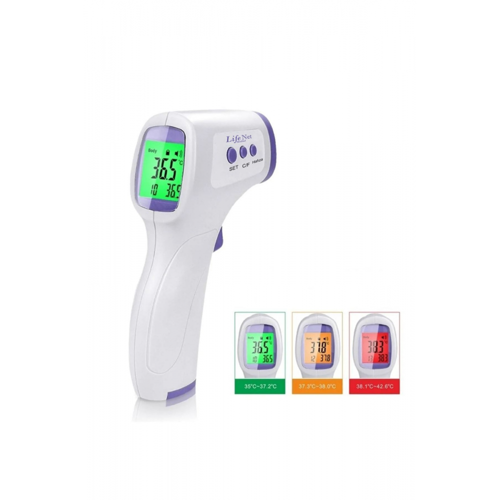 Life Net Medikal Temassız Alından Dijital Ölçer Termometre Temassız Ateş Ölçer