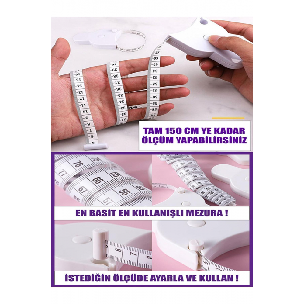 Sporcu Baş Ve Vücut, Kafa Çevresi Ölçüm Aleti Bel Ölçme Metresi Mezura Terzi Ölçüm Aleti