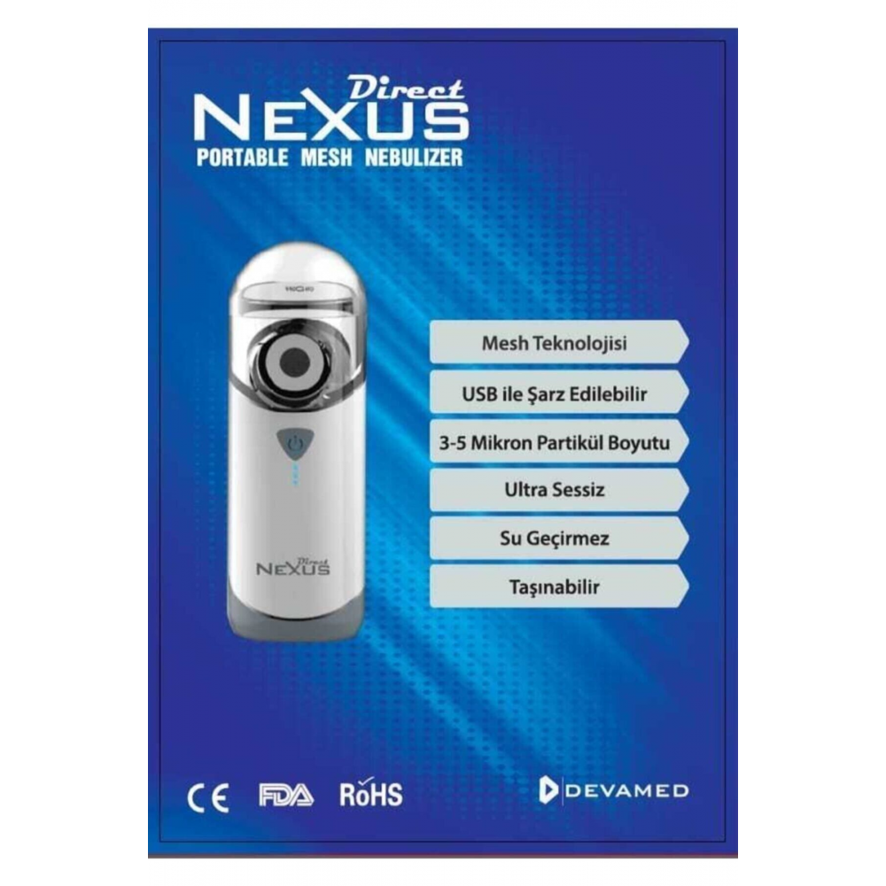 Nexus Taşınabilir Mesh Nebulizatör Şarjlı Hafif Sessiz