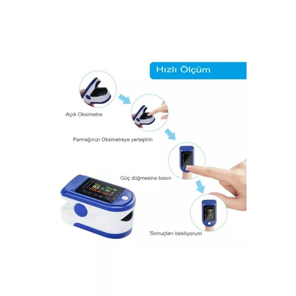 Oksimetre Parmaktan Nabız Ölçer Oksijen Ölçüm Cihazı Nabız Ve Oksijen Satürasyon Ölçüm Aleti