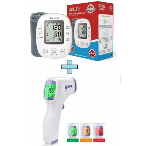 Ac-9080 Koldan Ölçer Tam Otomatik Tansiyon Aleti + Ac-9270 Dijital Temassız Ateş Ölçer