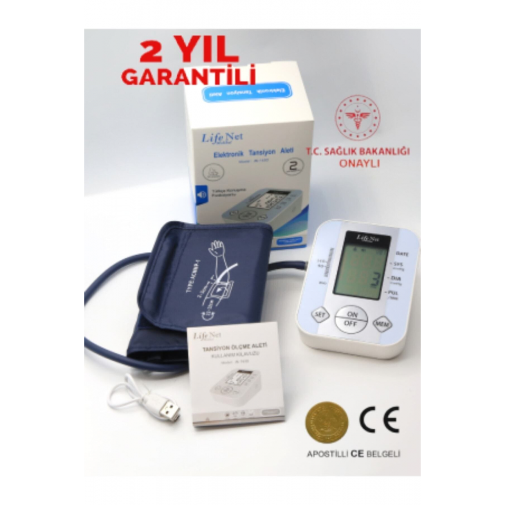 Türkçe Konuşan Hafızalı Pil Ile Çalışan Koldan Ölçen Elektronik Tansiyon Aleti Jn-163d