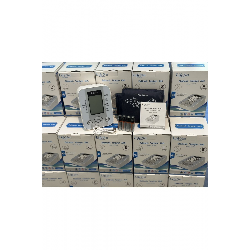 Türkçe Konuşan Hafızalı Pil Ile Çalışan Koldan Ölçen Elektronik Tansiyon Aleti Jn-163d