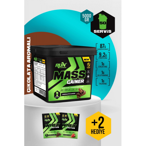 Gainer - 5 kg - Çikolata Aromalı - 50 Servis - Hediyeli