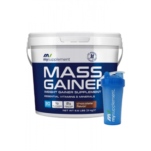 Mass Gainer 3000 gr Çikolata Aroma - Karbonhidrat Tozu - Weight Gainer - Kilo Hacim - Shaker 600 ml