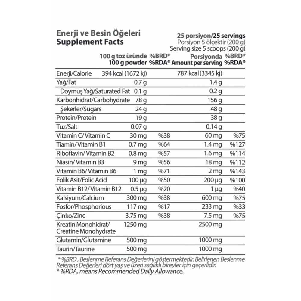Pro Gainer 5 Kg Çikolata Aromalı Progainer