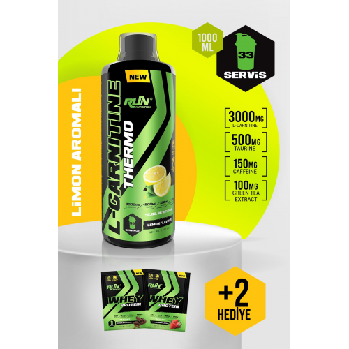 L-carnitine - 1 Lt - Limon Aromalı - 3000mg - 33 Servis - Hediyeli