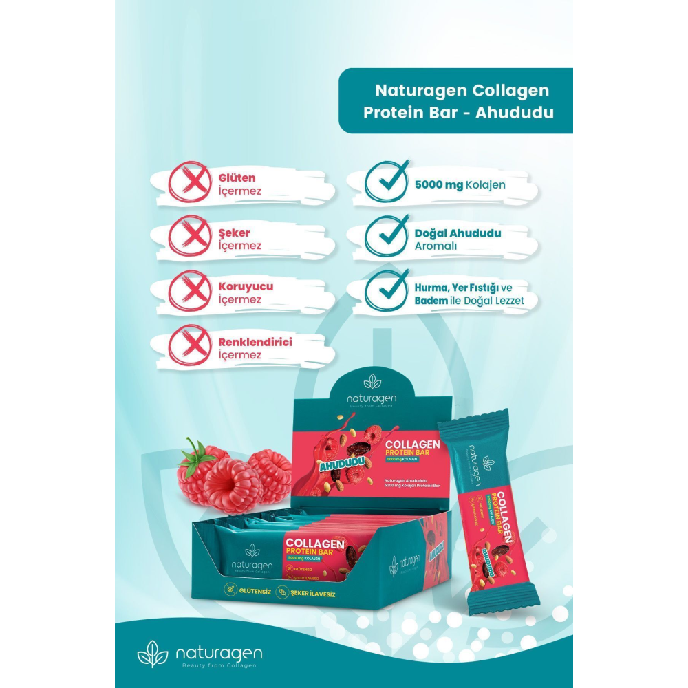 Glutensiz Protein Bar 5.000 Mg Saf Kolajenli 12 Adet