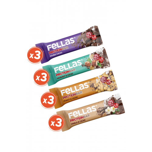 Protein Bar 32g Karma Kutu 12 Adet (4 Çeşit)