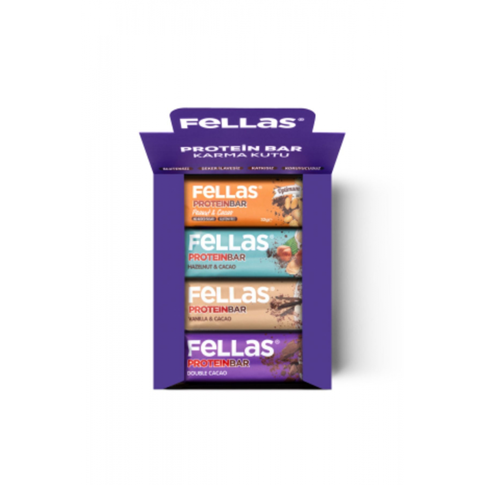 Protein Bar 32g Karma Kutu 12 Adet (4 Çeşit)