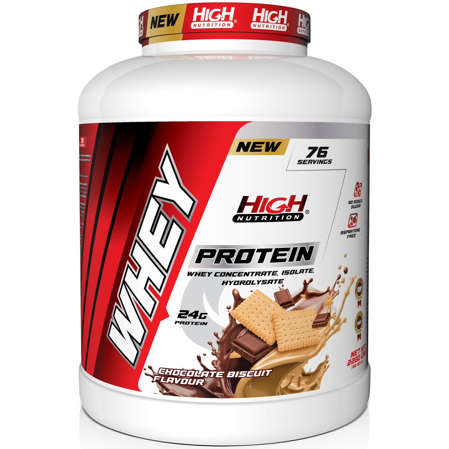 Protein Tozu 2280 Gr Çikolata Bisküvi Aromalı Whey Protein 24 Gram Protein 76 Servis