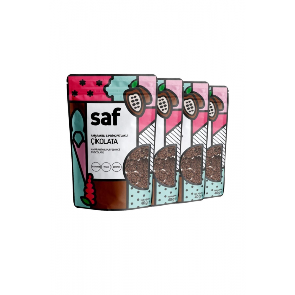 Amarantlı Pirinç Patlaklı Çikolata, 40gr X 4
