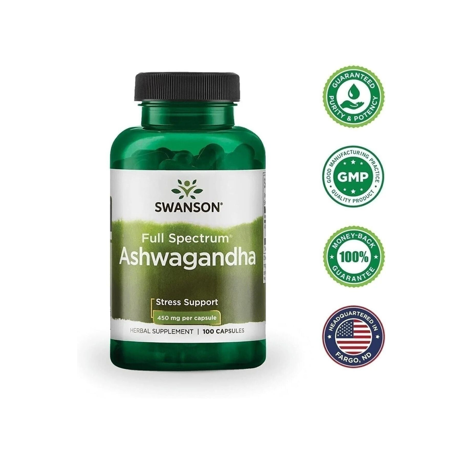 Swanson Ashwagandhaa 450mg 100 Kapsül Aşvaganda (USA FORM)