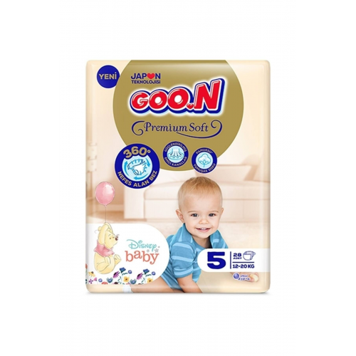 Goo.n Goon Premium Soft 5 Numara Bebek Bezi 12-20 Kg Jumbo Paket 28 Adet