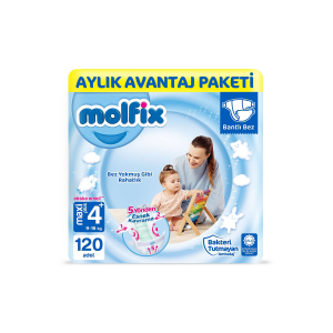 Molfix Bebek Bezi 4+ Beden Maxi Plus Aylık Avantaj Paketi 120 Adet