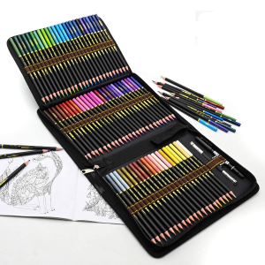 Renkli kalem seti, 72 kurşun kalem, profesyonel boya kalemi, boyama kitabı, yetişkinler, boyama kitapları, çocuklar, sanatçılar için, yağ bazlı boya
